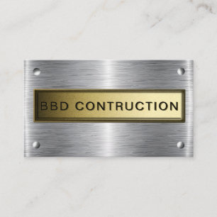 Tarjeta de negocios de construcción de aspecto met