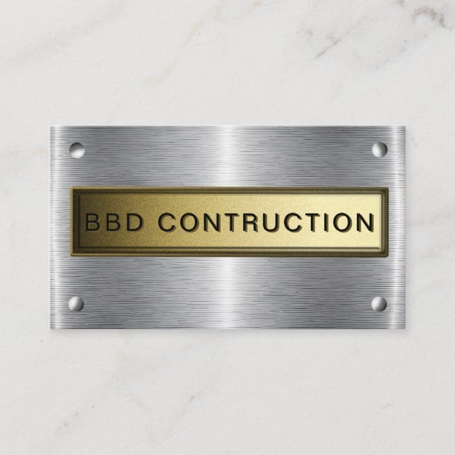 Tarjeta de negocios de construcción de aspecto met (Anverso)