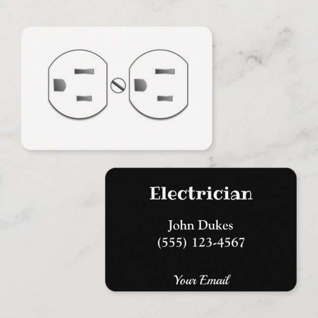 Tarjeta de negocios de enchufe de electricista (Anverso / Reverso)