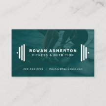 Tarjeta de negocios de entrenador de fitness con f