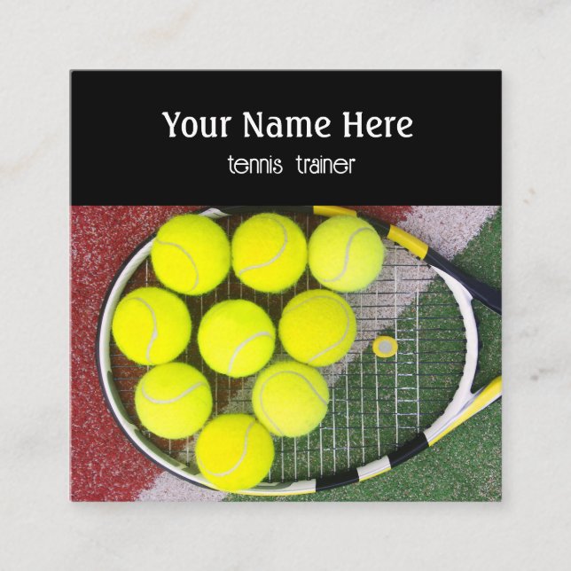 Tarjeta de negocios de entrenador de tenis (Anverso)