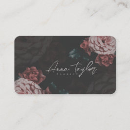 Tarjeta de negocios de época con rosas rosas rosas