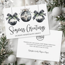 Tarjeta de negocios de Feliz Navidad con logotipo