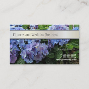Tarjeta de negocios de flores de hidrangea azul
