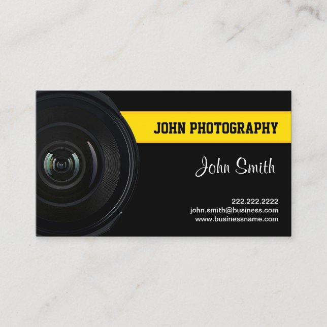 Tarjeta de negocios de fotografía con correa amari (Anverso)