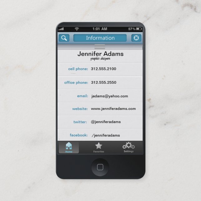 Tarjeta de negocios de fotografía personalizada pa (Anverso)