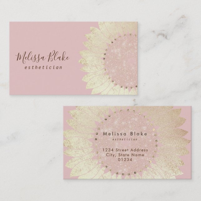 tarjeta de negocios de girasol de Relieve metaliza (Anverso / Reverso)