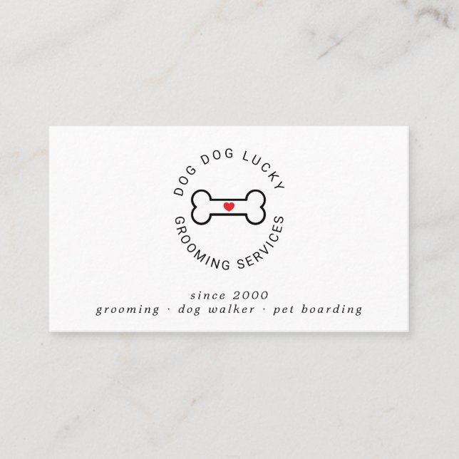 Tarjeta de negocios de hueso de perro para perros  (Anverso)