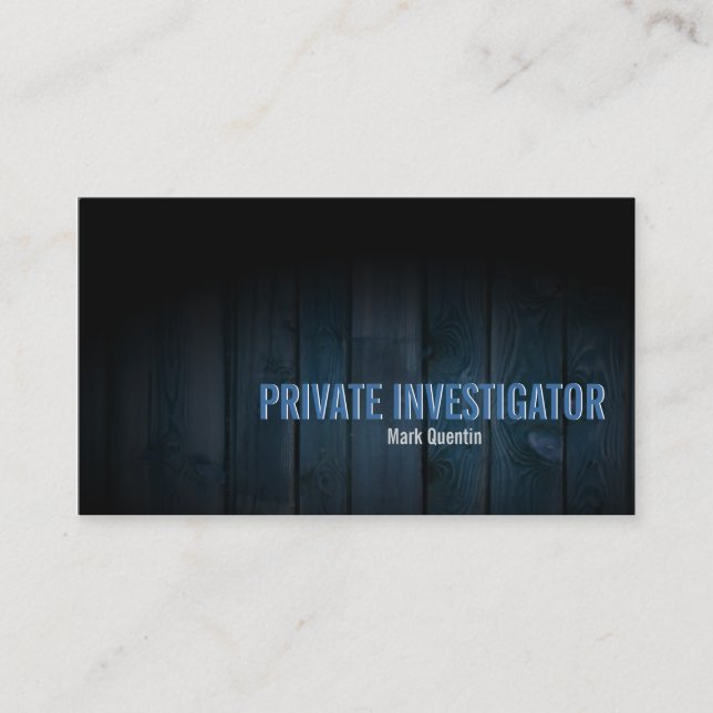 Tarjeta de negocios de investigador privado de mad (Anverso)