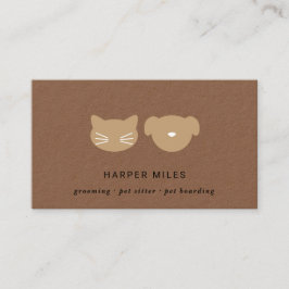 Tarjeta de negocios de kraft con símbolo de perro 