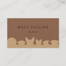 Tarjeta de negocios de la silueta de perro rústico