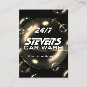 Tarjeta de negocios de lavado de coches con burbuj