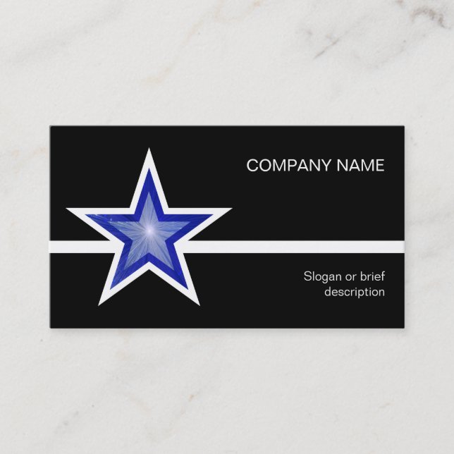 Tarjeta de negocios de línea blanca Dark Blue Star