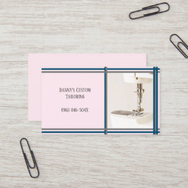 Tarjeta de negocios de máquina de coser rosada