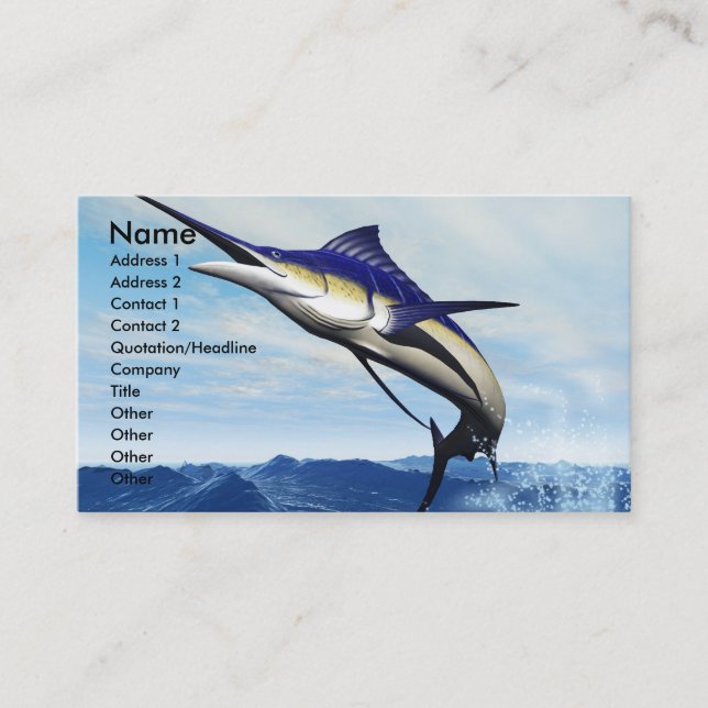 TARJETA DE NEGOCIOS DE MARLIN JUMP (Anverso)