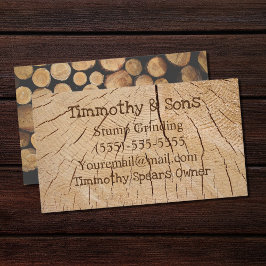 Tarjeta de negocios de molturación de Stump