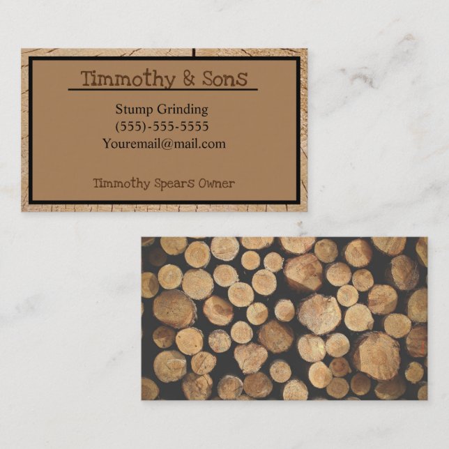 Tarjeta de negocios de molturación de Stump (Anverso / Reverso)
