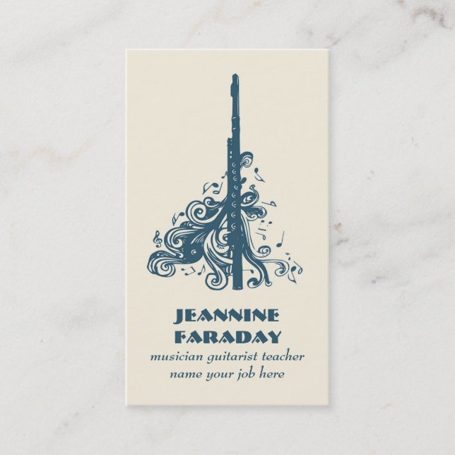 tarjeta de negocios de música instrumental fluida (Anverso)