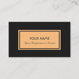 Tarjeta de negocios de naranja de doble marco negr