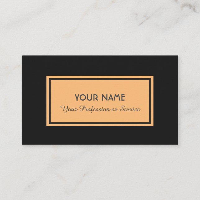 Tarjeta de negocios de naranja de doble marco negr (Anverso)