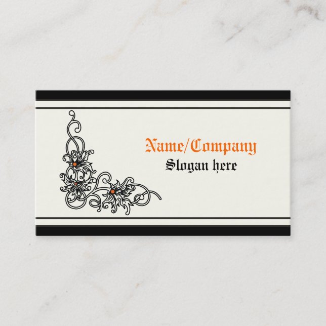 Tarjeta de negocios de naranja negro de vid (Anverso)