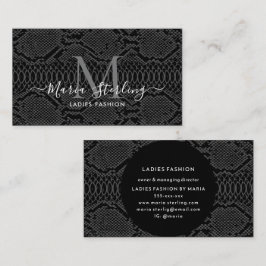 Tarjeta de negocios de piel de Python negro