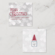 Tarjeta de negocios de plaza de nieve para navidad