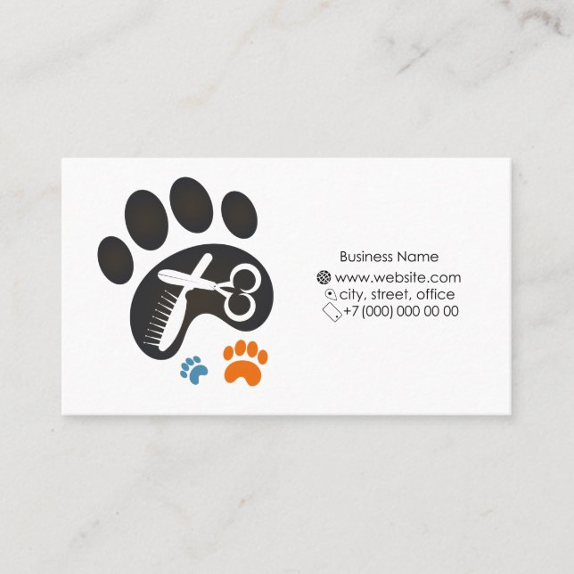 tarjeta de negocios de preparación de mascotas par (Anverso)