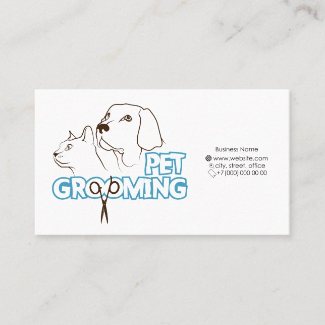 tarjeta de negocios de preparación para mascotas (Anverso)