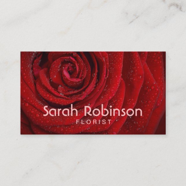 Tarjeta de negocios de rosa roja florista (Anverso)