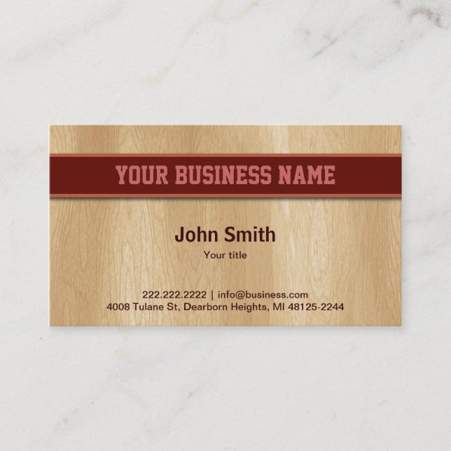 Tarjeta de negocios de textura de madera clara (Anverso)