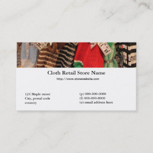 tarjeta de negocios de tienda de ropa