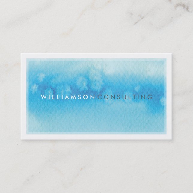 TARJETA DE NEGOCIOS DE WATERCOLOR :: azul moderno  (Anverso)