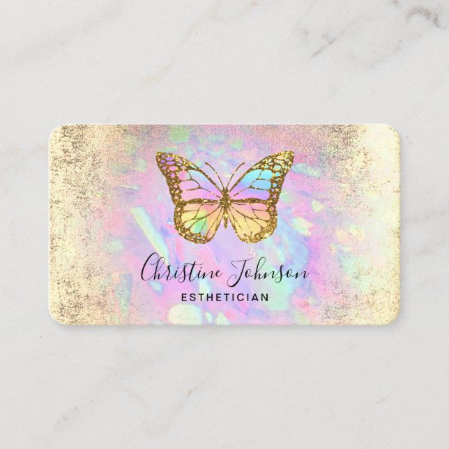tarjeta de negocios del logotipo de la mariposa ir (Anverso)