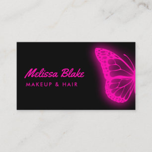 tarjeta de negocios del logotipo de mariposa rosa 