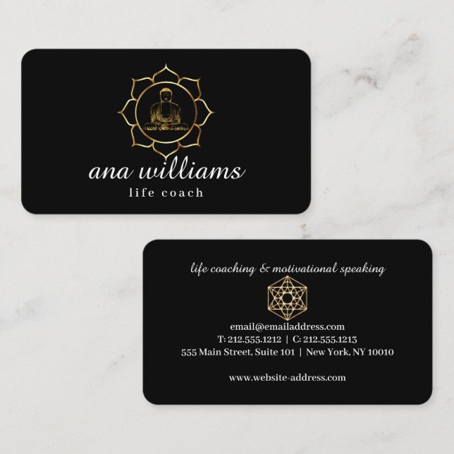 Tarjeta de negocios del profesor de vida de mandal (Anverso / Reverso)