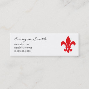 Tarjeta de negocios delgada con Fleur de Lis Roja