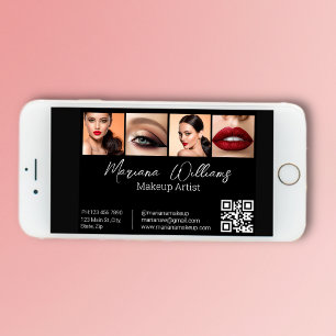 tarjeta de negocios digital 4 fotos código qr tarj