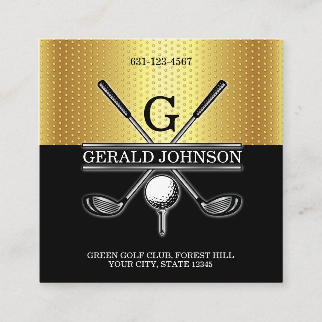 Tarjeta de Negocios Dorada con Gradiente Simple y  (Anverso)