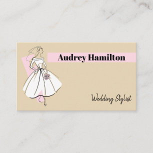 Tarjeta de negocios Fashion Bride Neutral Header