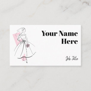 Tarjeta de negocios Fashion Bride Pink Side