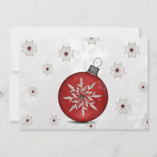 tarjeta de negocios festiva de plata roja para día