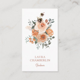 Tarjeta De Negocios Floral And Bees Gardener