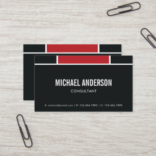 Tarjeta de negocios Geométrica Red and Black Profe