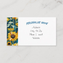 Tarjeta de negocios girasol, tarjeta de llamada.