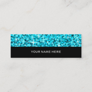 Tarjeta de negocios Glitz Blue negro delgado