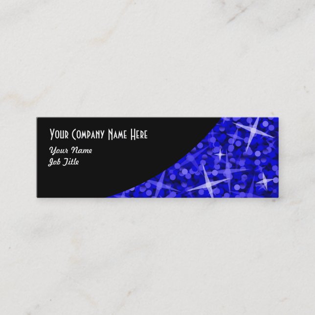 Tarjeta de negocios Glitz Dark Blue Black Curve (Anverso)