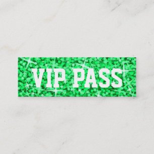 Tarjeta de negocios Glitz Green 'VIP PASS' delgada