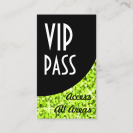 Tarjeta de negocios Glitz Lime 'VIP Pass' Black Cu