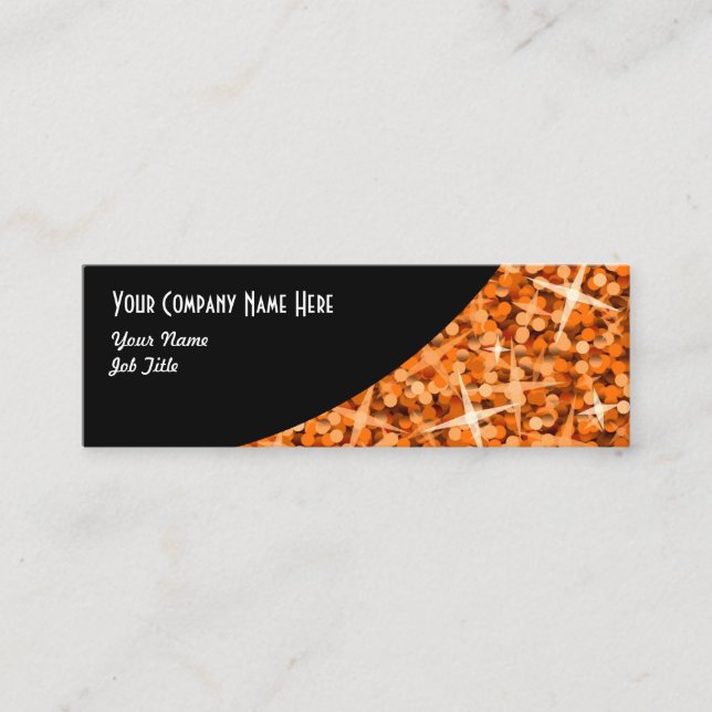 Tarjeta de negocios Glitz Naranja Black Curve (Anverso)